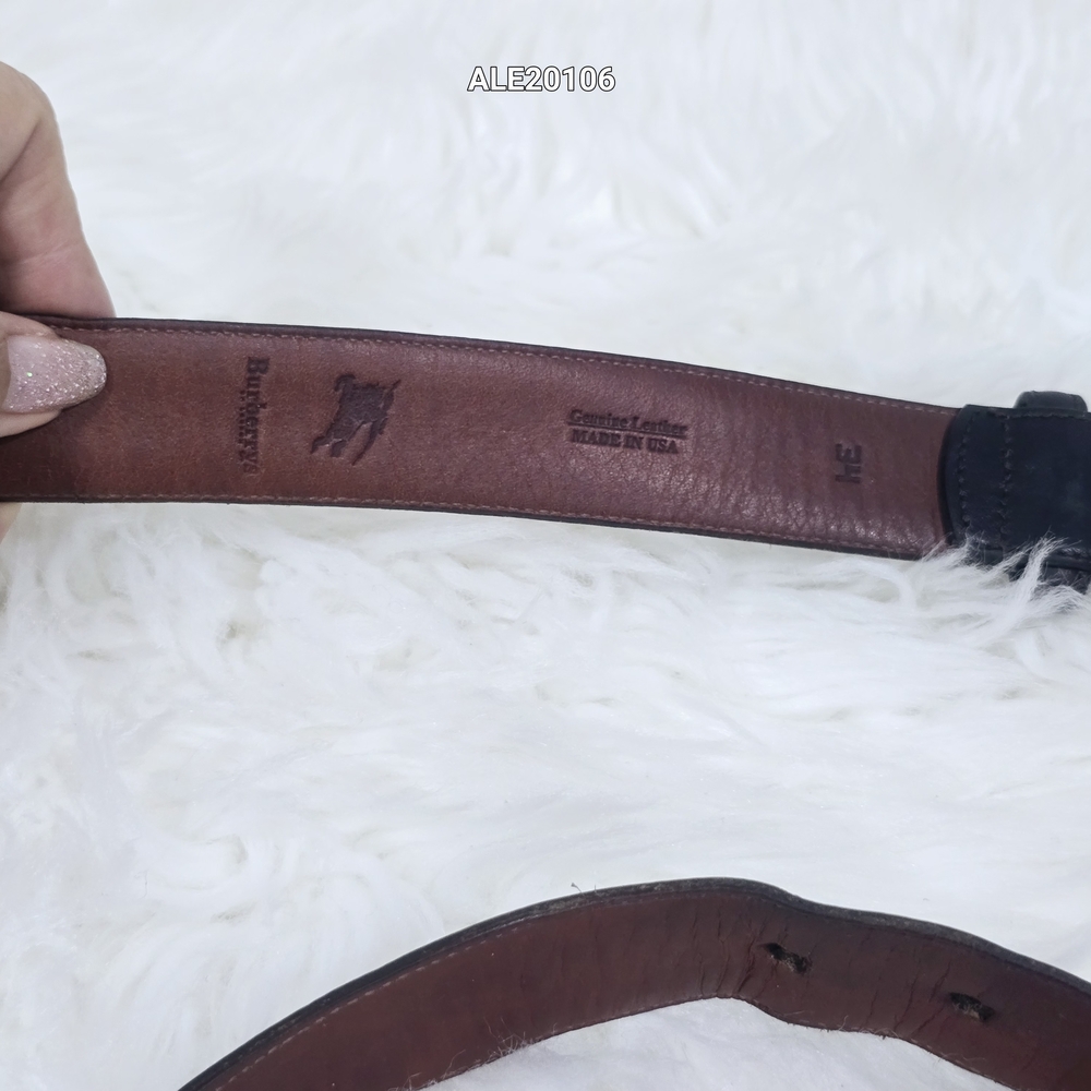 Burberrys Vintage Brown Leather Belt Unisex Size 34 - Picture 4 of 11